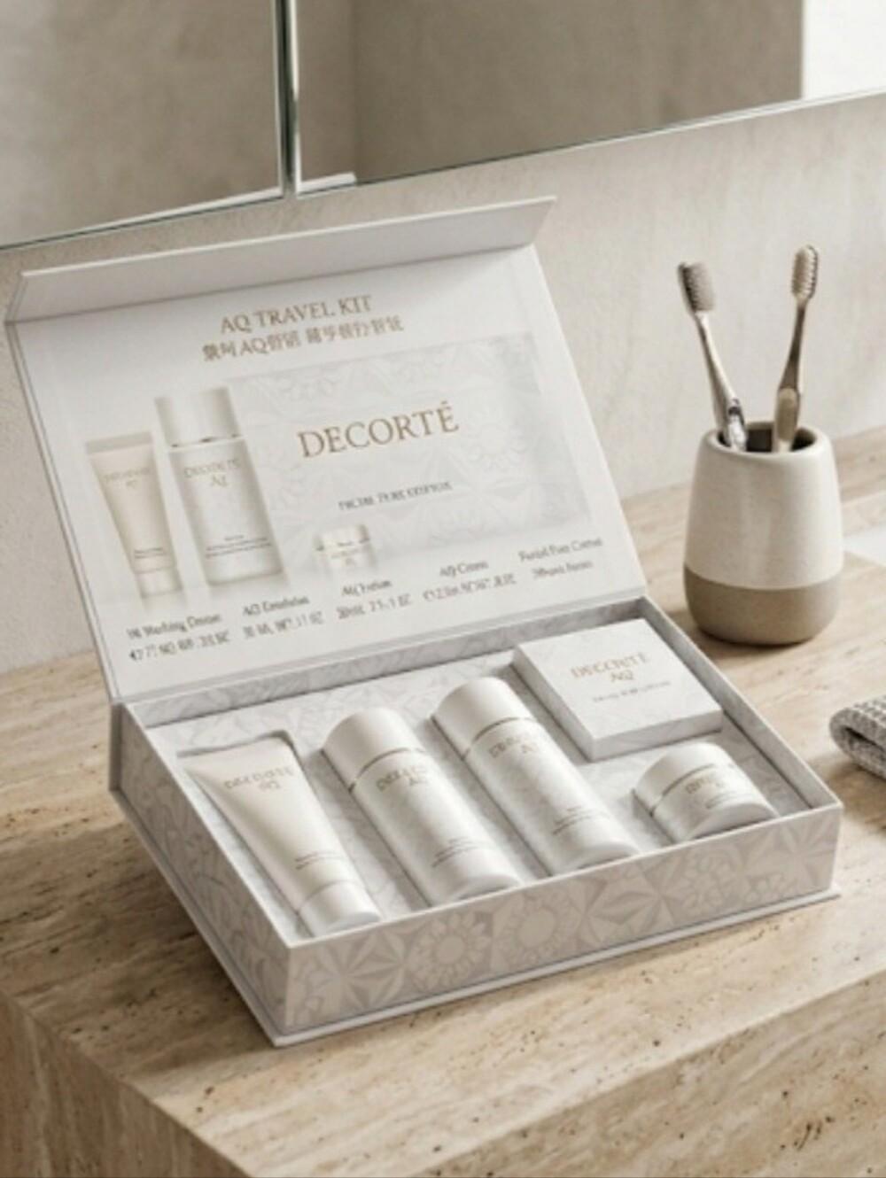 Decorte AQ Travel Kit - Cream White Women’s Skincare Set